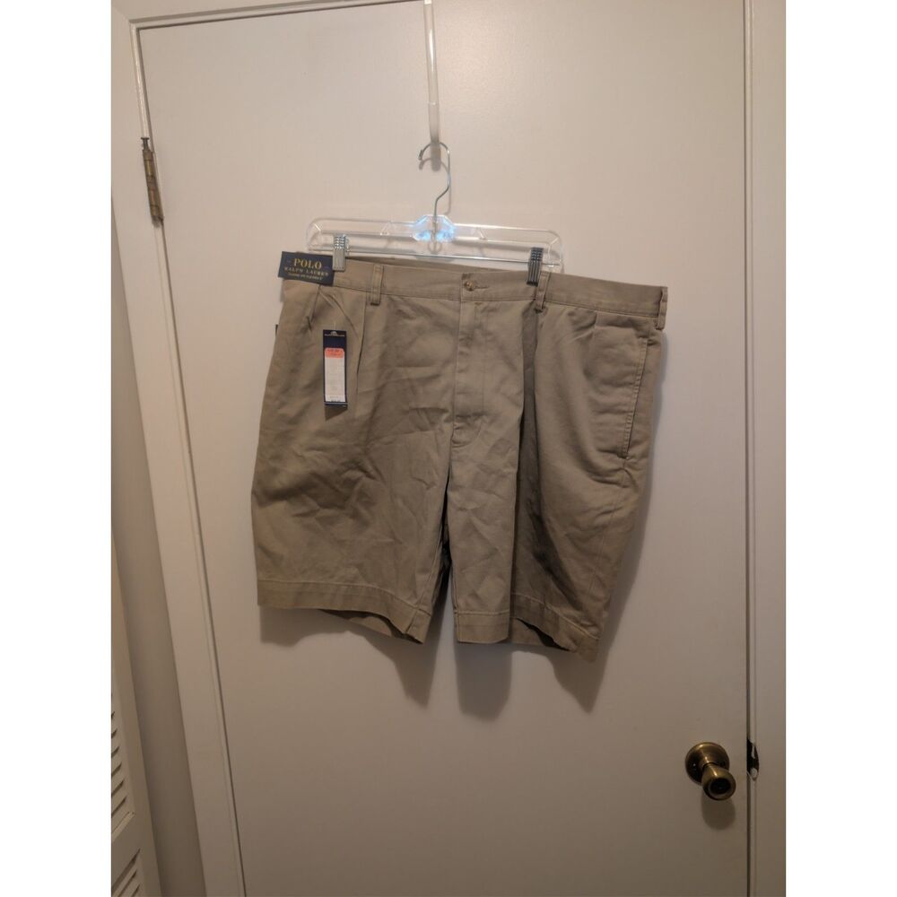 Polo Ralph Lauren Classic Fit Pleated 9" Shorts Khaki Tan Men's 40 NWT